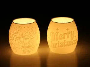 Santa, Raindeer, Snowman -Tealight Lithophane Lamp