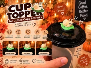 Cute Snail Coffee & Drink Cup Lid Topper