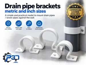 Drain pipe brackets metric and inch sizes