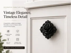 Victorian Rose Furniture Knob