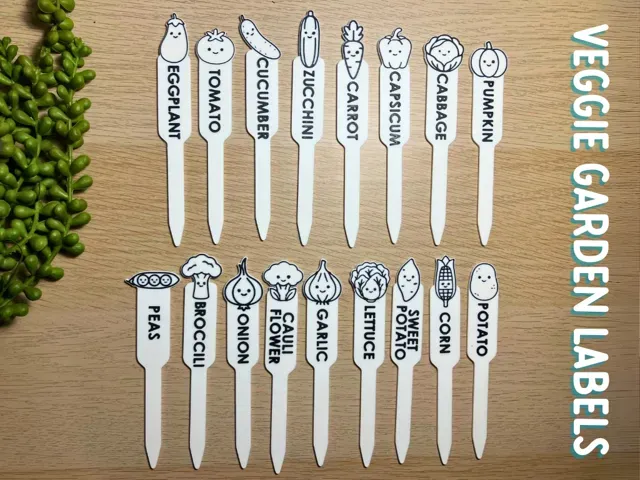 Cute Veggie Garden Stick Set
