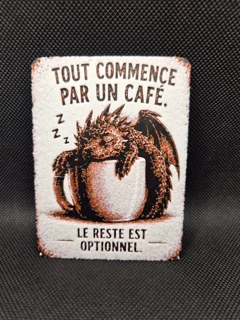 Plaque vintage : Tout commence par un café — Image 2 of 2
