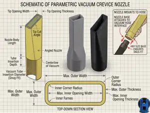 Parametric Vacuum Crevice Nozzle Custom Cleaning