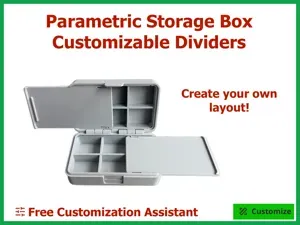 Parametric storage box with customizable dividers