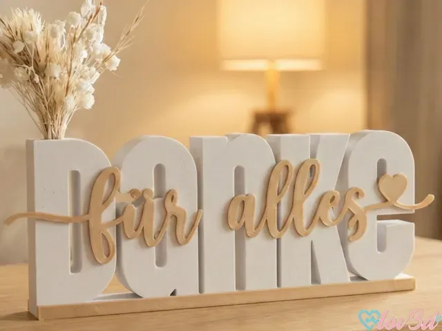 "Danke für alles" 3D Lettering & Flower Stand