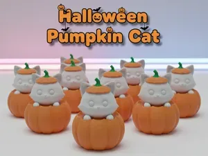 Halloween Pumpkin Cat