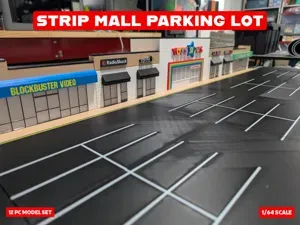 Strip Mall Parking Lot - 1:64 Scale Diorama