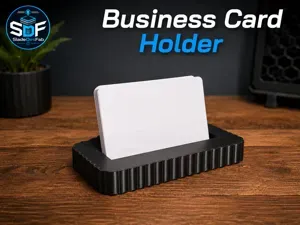 Modern Ribbed Business Card Holder | Front Desk