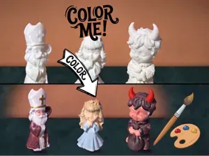 Saint Nicholas, Angel & Krampus –"Color Me!" 11 cm