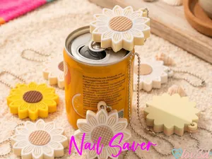 Sunflower Can Opener & Nail Saver Keychain