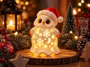 Christmas Snowy Owl Lantern