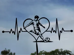 Soccer Heartbeat Wall Art