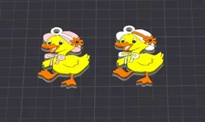 cute animal ,edwina the duck multicolor keychain / necklace charm (free for commercial use)