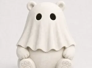 Halloween Ghost Bear w/wo tea light