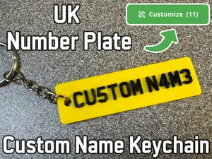 UK Number Plate Keychain - Custom Name/Text