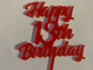 Happy 13th birthday cake topper