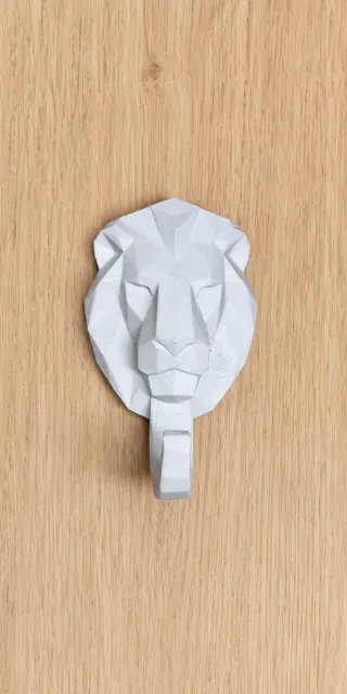 Geometric Lion Wall Hook – Hidden Slide-On Mount — Image 7 of 12