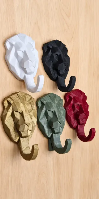 Geometric Lion Wall Hook – Hidden Slide-On Mount — Image 8 of 12