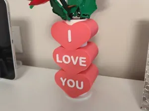 Valentine Heart Vase – “I Love You” Rose Vase