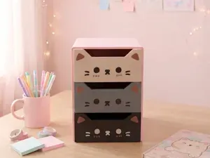 Cajonera Gatitos Organizadora de Escritorio