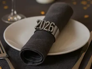 2026 New Year’s Napkin Ring – Elegant Table