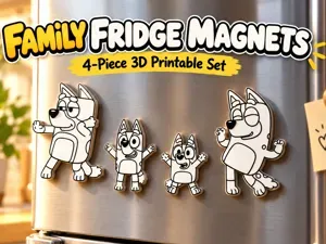 Bluey Family Fridge Magnets | Print, Paint & Stick