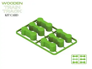 Universal Wooden Train Track Connector Kit Card
