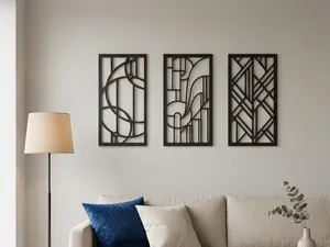 Modern Geometric Wall Art Panels (Set of 3)