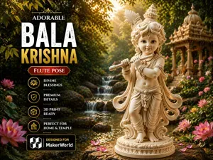 “Bala Krishna Flute Pose | 3D Print