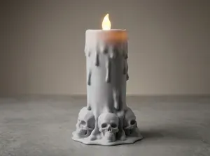 Spooky Skull Candle - LED Tealight Holder