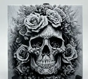 HueForge - Wall Art - Rose Skull