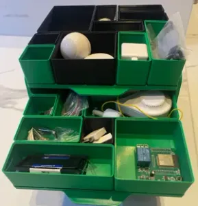 5x5 Gridfinity with pin 4 Tray Storage Rack