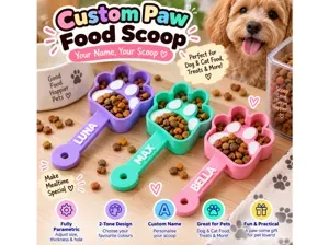 Parametric Paw Pet Food Scoop – Name Dog Cat