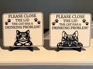 FUNNY CAT BATHROOM SIGNS