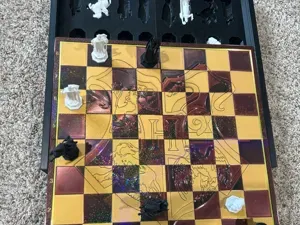 Wizard chess board and box Magnetized