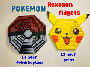 Pikachu and Pokemon PokeBall Hexagon Fidget Toys