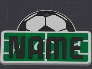 Soccer Football Name plate and Keychain