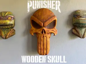 Punisher Wooden Skull Wallart