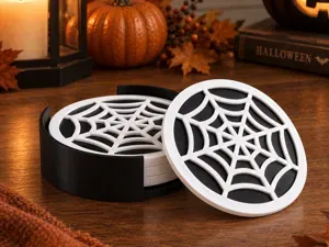 Spider Web Coasters with Holder