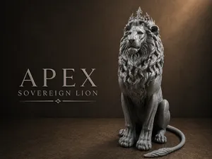 Apex Sovereign Lion – Crowned Lion Sculpture