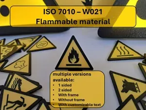 Warning - Flammable material - W021 ISO 7010