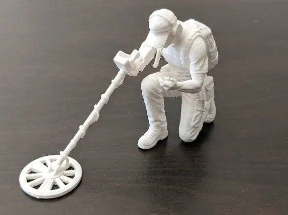 Metal Detector Operator - Realistic Figurine