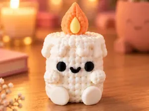 Knitted Candle - Cozy Winter Christmas Decor