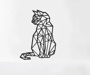 Cat Low Poly 2D Art Wall Decoration