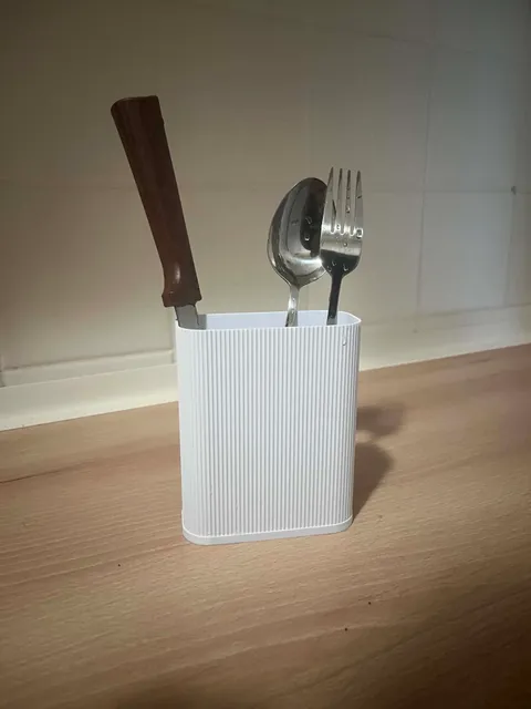 Modern Ribbed Utensil Holder Cutlery Drying Caddy — Image 2 of 2