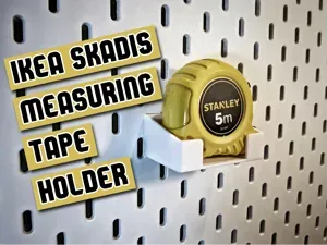Measuring tape holder for Ikea Skadis - 5m variant