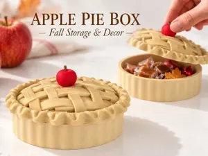 Apple Pie Container with Lid – Fall Storage Box
