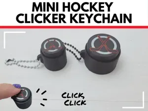 Mini Hockey Puck Keychain Clicker Fidget Toy