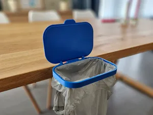 DeskBag V2: desk-mounted trash bag holder