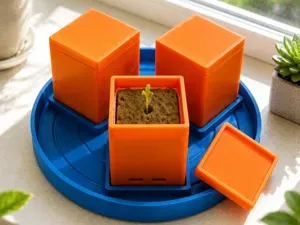 3-Station Seed Starter Tray 40×40 mm Anzuchtwürfe